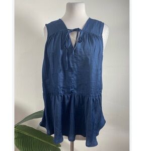 DKNY Tie Front Sleeveless Blouse
